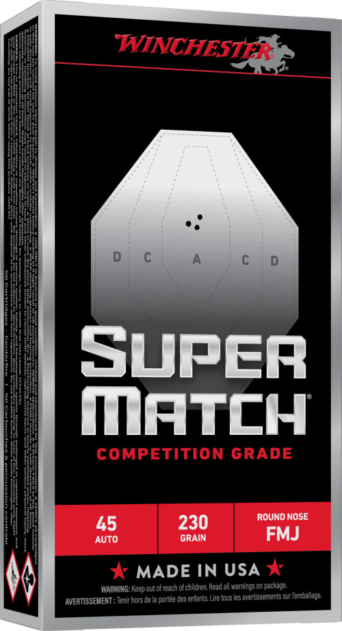 WIN SUPER MTCH .45 ACP 230GR RN 50/500